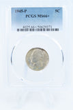 1945-P PCGS MS66+ Jefferson War Nickel Business Strike 5C