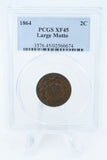 1864-P PCGS XF45BN Large Motto Two (2) Cent Piece Business Strike 2C