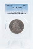 1877-S PCGS XF40 Liberty Seated Half Dollar Business Strike 50C