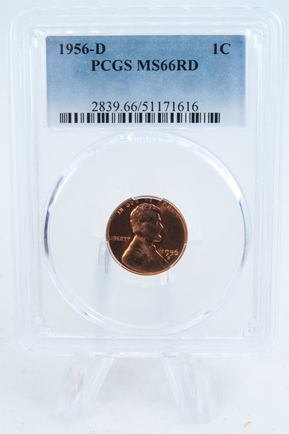 1956-D PCGS MS66RD Lincoln Wheat Cent Business Strike 1C