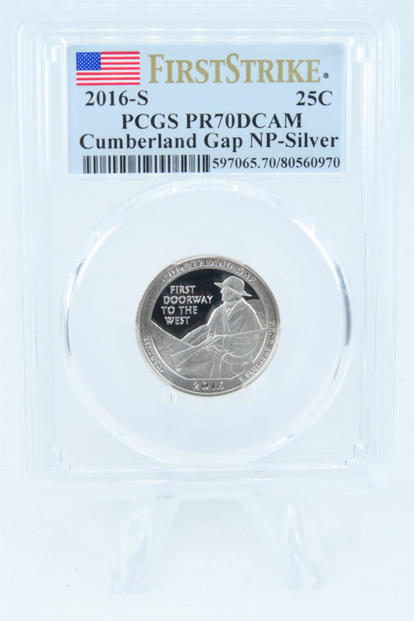 2016-S PCGS PR70DCAM Silver Cumberland Gap NP Quarter Proof 25C