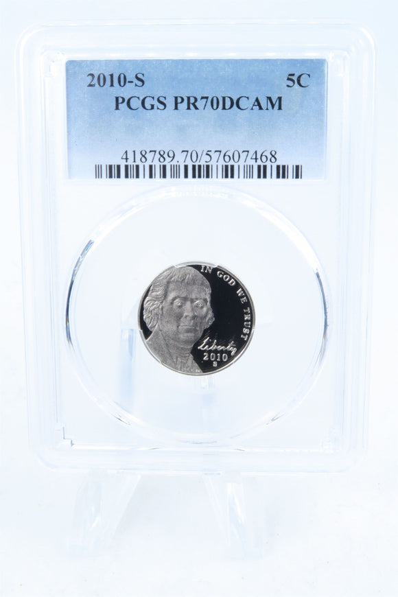2010-S PCGS PR70DCAM Jefferson Nickel Proof 5C
