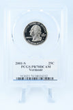 2001-S PCGS PR70DCAM Vermont State Quarter Proof 25C