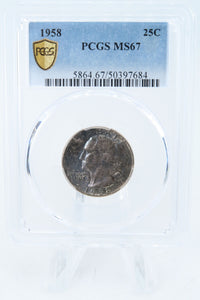 1958-P PCGS MS67 Washington Quarter Business Strike 25C