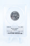 2000-D PCGS MS67 Virginia State Quarter Business Strike 25C