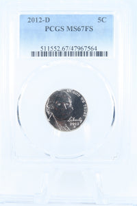 2012-D PCGS MS67FS Jefferson Nickel Full Steps Business Strike 5C