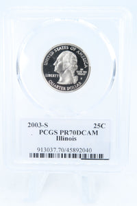 2003-S PCGS PR70DCAM Illinois State Quarter Proof 25C
