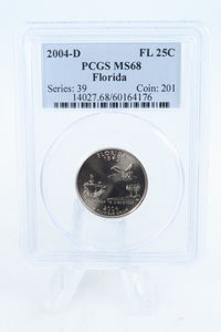 2004-D PCGS MS68 Florida State Quarter Business Strike 25C