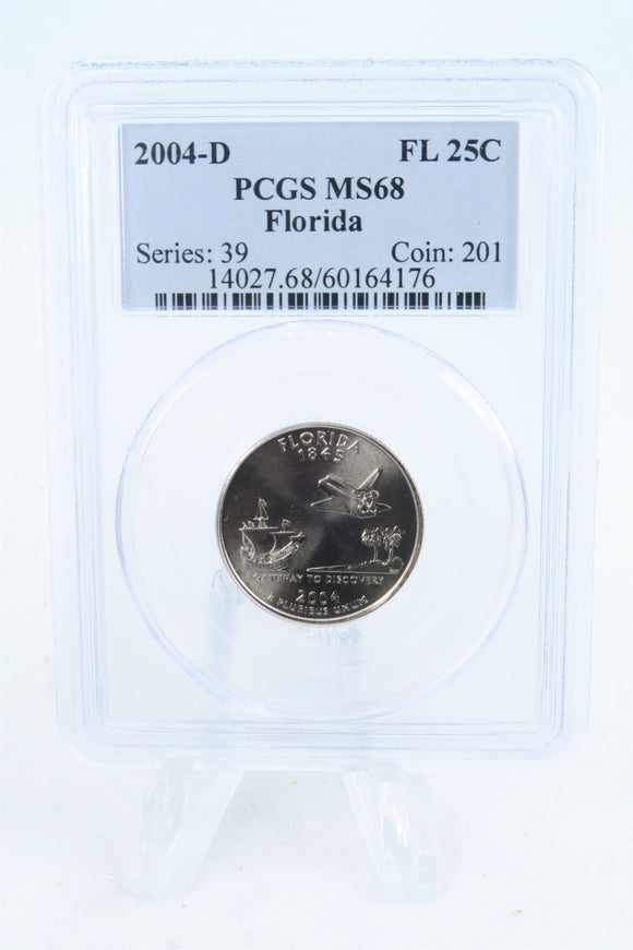 2004-D PCGS MS68 Florida State Quarter Business Strike 25C