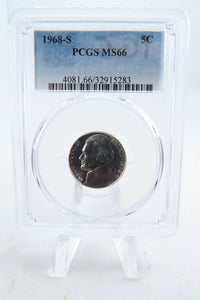 1968-S PCGS MS66 Jefferson Nickel Business Strike 5C