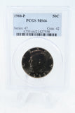 1988-P PCGS MS66 Kennedy Half Dollar Business Strike 50C
