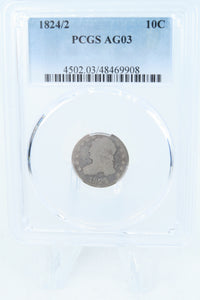 1824/2-P PCGS AG03 Capped Bust Dime Business Strike 10C