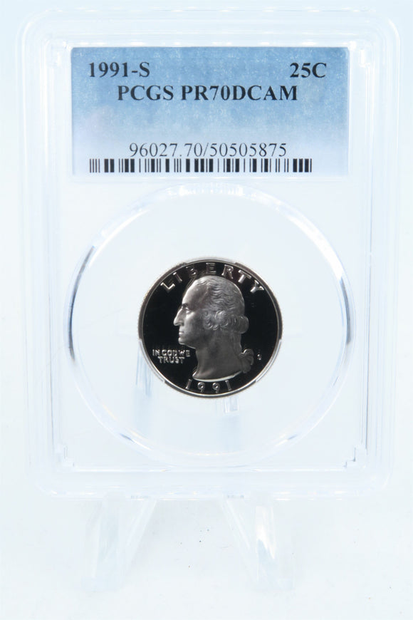 1991-S PCGS PR70DCAM Washington Quarter Proof 25C