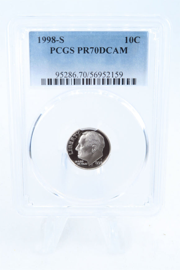 1998-S PCGS PR70DCAM Roosevelt Dime Proof 10C