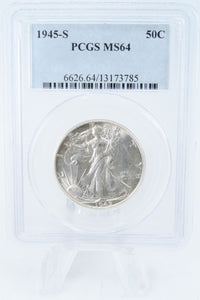 1945-S PCGS MS64 Walking Liberty Half Dollar Business Strike 50C