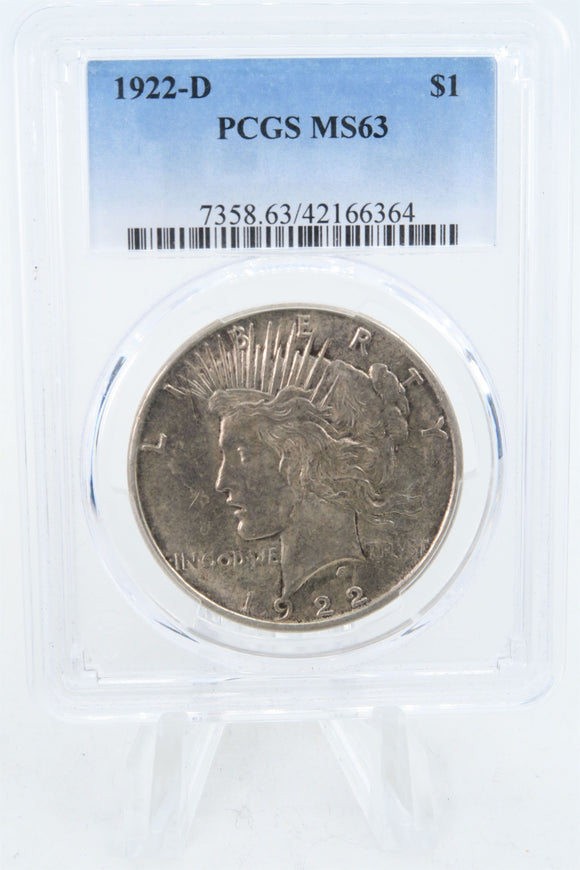 1922-D PCGS MS63 Peace Dollar Business Strike