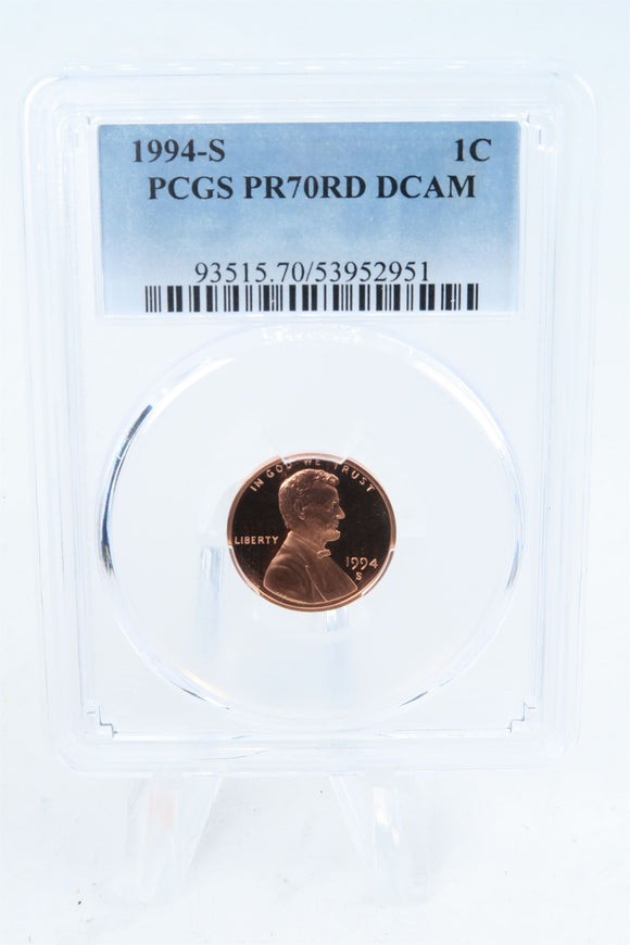 1994-S PCGS PR70DCAM Lincoln Memorial Cent Proof 1C