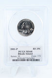 2001-P PCGS MS68 Rhode Island State Quarter Business Strike 25C
