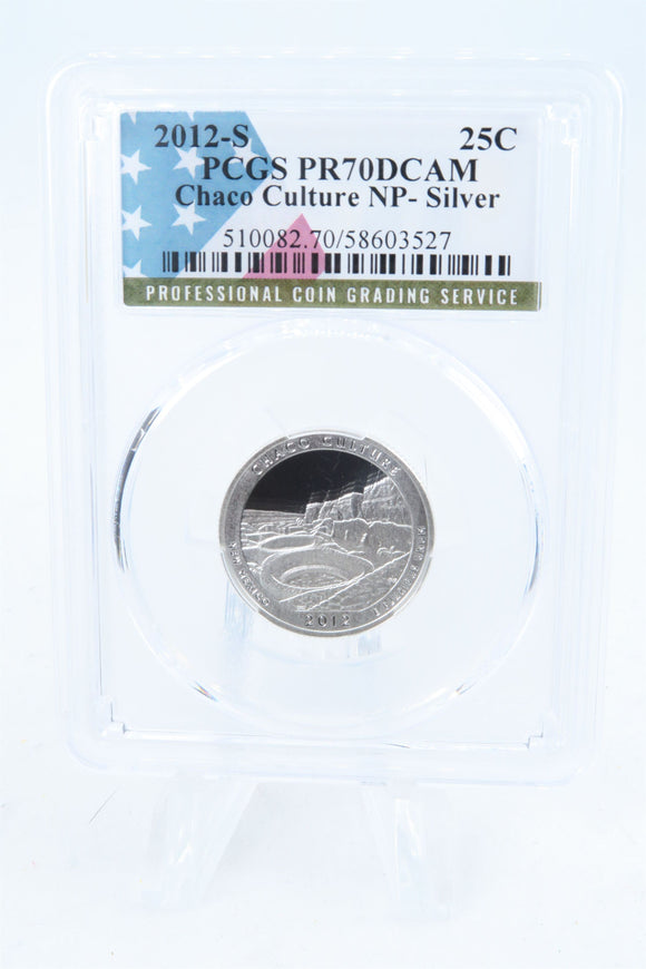 2012-S PCGS PR70DCAM Silver Chaco Culture NP Quarter Proof 25C