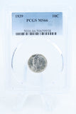 1939-P PCGS MS66 Mercury Dime Business Strike 10C
