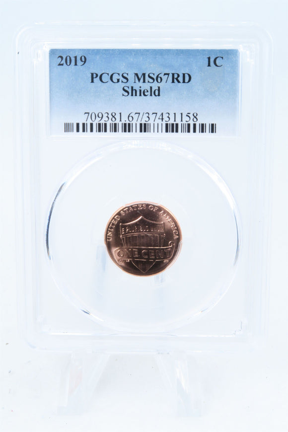 2019-P PCGS MS67RD Lincoln Shield Cent Business Strike 1C