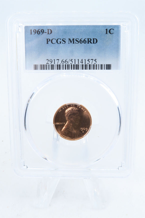 1969-D PCGS MS66RD Lincoln Memorial Cent Business Strike 1C