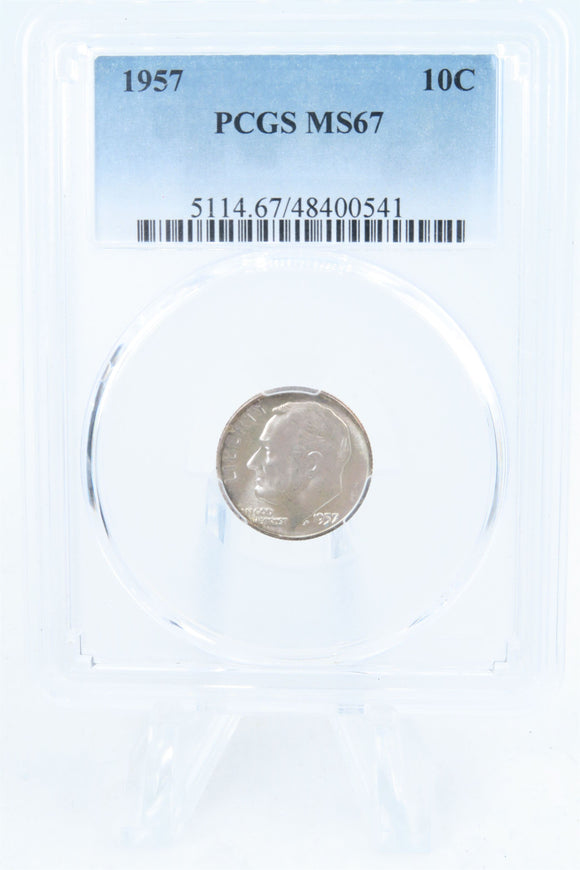 1957-P PCGS MS67 Roosevelt Dime Business Strike 10C