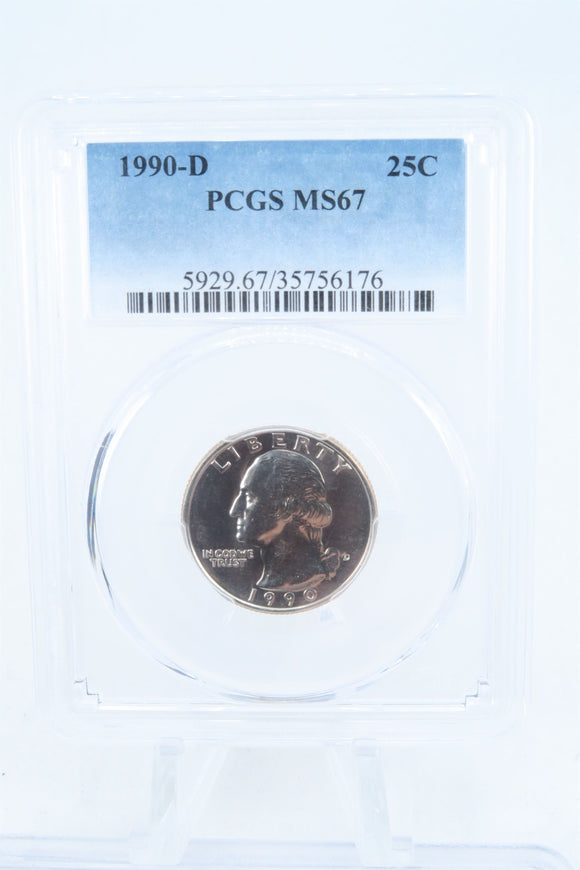 1990-D PCGS MS67 Washington Quarter Business Strike 25C