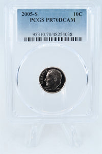 2005-S PCGS PR70DCAM Roosevelt Dime Proof 10C