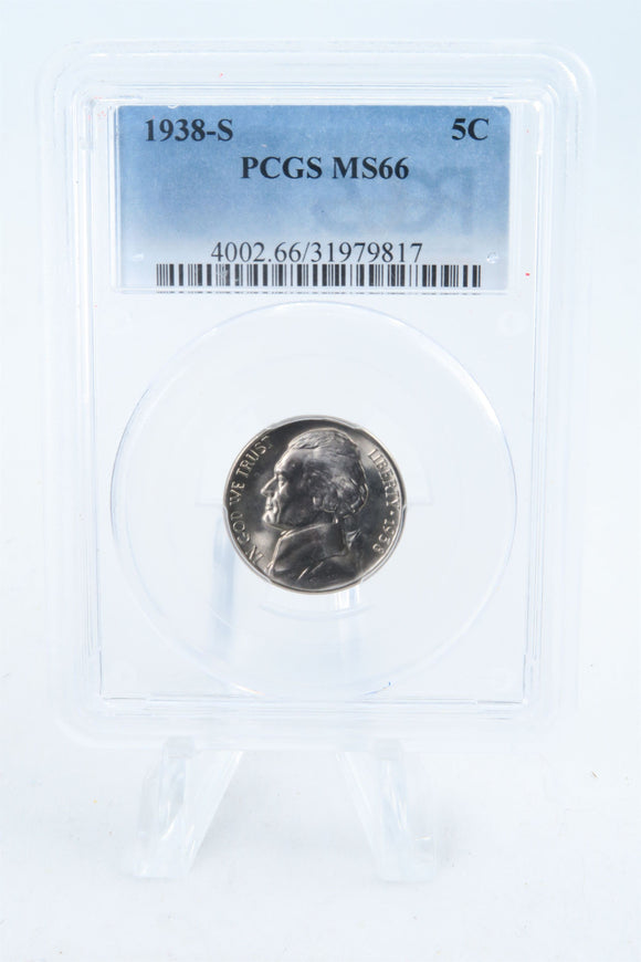 1938-S PCGS MS66 Jefferson Nickel Business Strike 5C