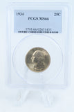1934-P PCGS MS66 Medium Motto Washington Quarter Business Strike 25C