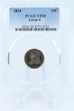 1834-P PCGS VF20 Large 4 Capped Bust Dime Business Strike 10C