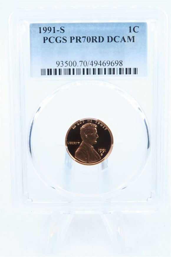 1991-S PCGS PR70DCAM Lincoln Memorial Cent Proof 1C