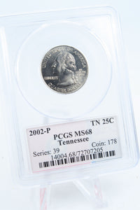 2002-P PCGS MS68 Tennessee State Quarter Business Strike 25C