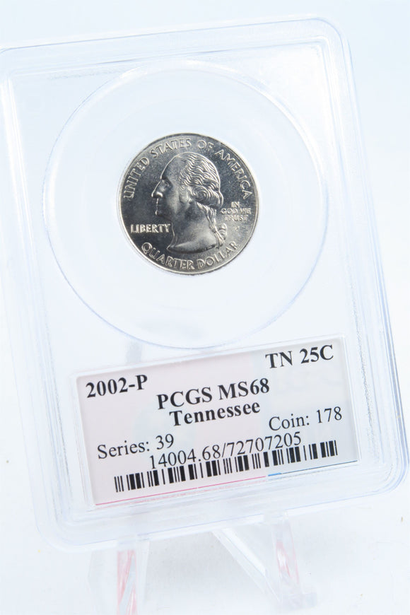 2002-P PCGS MS68 Tennessee State Quarter Business Strike 25C