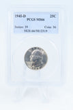 1945-D PCGS MS66 Washington Quarter Business Strike 25C