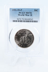 1991-95-P PCGS MS70 World War II Modern Commemorative Half Dollar 50C
