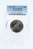 1991-95-P PCGS MS70 World War II Modern Commemorative Half Dollar 50C