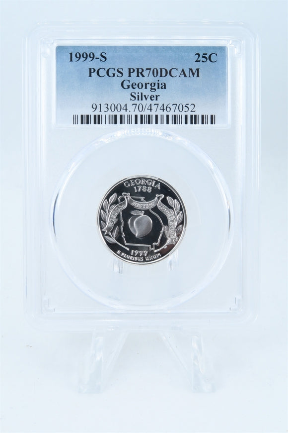 1999-S PCGS PR70DCAM Silver Georgia State Quarter Proof 25C