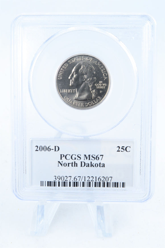 2006-D PCGS MS67 North Dakota State Quarter Business Strike 25C