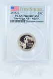 2015-S PCGS PR69DCAM Silver Saratoga NP Quarter Proof 25C