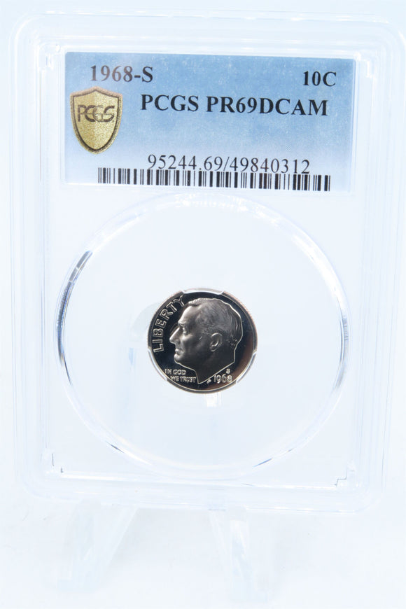 1968-S PCGS PR69DCAM Roosevelt Dime Proof 10C