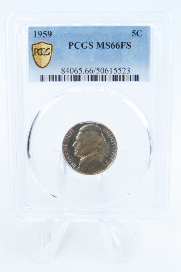 1959-P PCGS MS66FS Jefferson Nickel Full Steps Business Strike 5C
