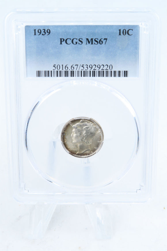 1939-P PCGS MS67 Mercury Dime Business Strike 10C