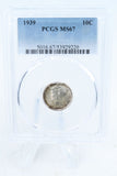 1939-P PCGS MS67 Mercury Dime Business Strike 10C