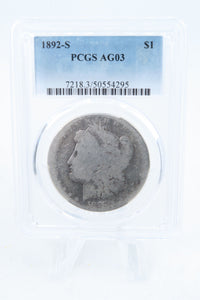 1892-S PCGS AG03 Morgan Dollar Business Strike