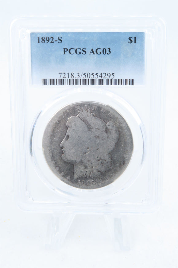 1892-S PCGS AG03 Morgan Dollar Business Strike