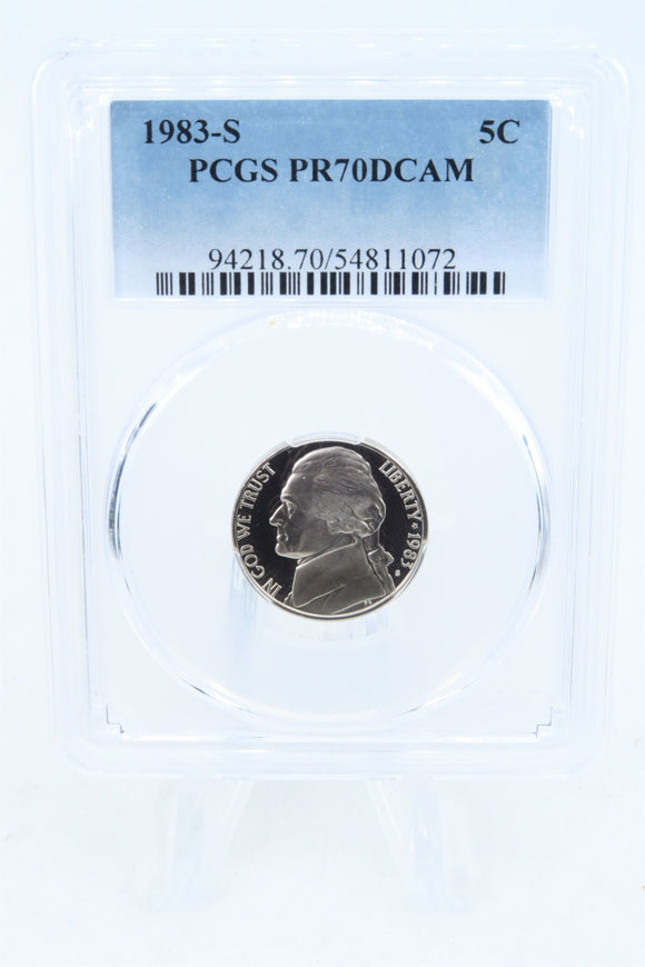 1983-S PCGS PR70DCAM Jefferson Nickel Proof 5C