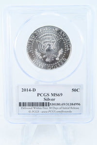 2014-D PCGS MS69 Silver 50th Anniversary Set Kennedy Half Dollar 50C