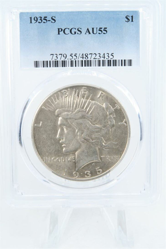 1935-S PCGS AU55 Peace Dollar Business Strike